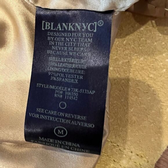 Anthropologie Blank NYC Chartreuse  Leather Cropped Jacket Size Medium - Picture 13 of 15